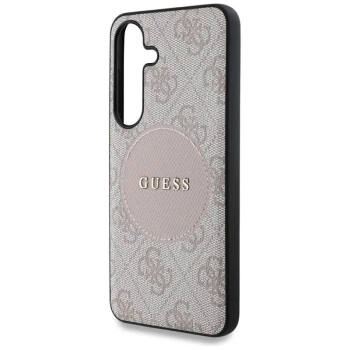 Guess 4G Round Patch Classic Logo MagSafe - Etui do Samsung Galaxy S25+ (różowy)