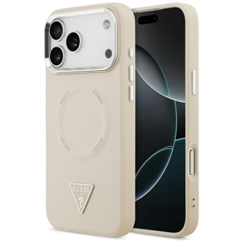 Guess Triangle Logo MagSafe - Etui iPhone 17 Pro Max (beżowy)