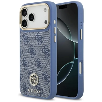 Guess 4G Strass Logo MagSafe - Etui iPhone 17 Pro Max (niebieski)