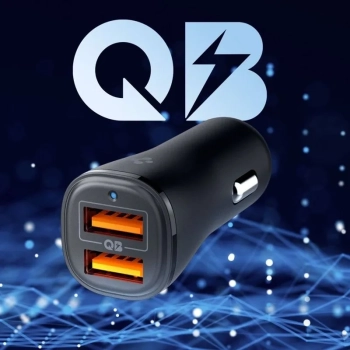 Spigen Essential EV302 - Ładowarka samochodowa 2x USB-A 30W (Czarny)