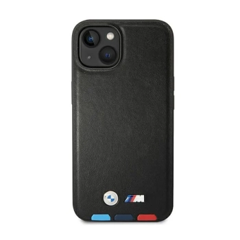 BMW Leather Hot Stamp Tricolor MagSafe - Etui iPhone 14 Plus (Czarny)