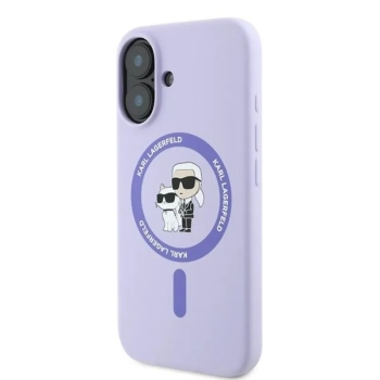 Karl Lagerfeld Silicone Karl & Choupette Ring MagSafe - Etui iPhone 16 Plus (fioletowy)