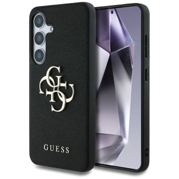 Guess Grained Big 4G Logo Small Classic Logo - Etui do Samsung Galaxy S25+ (czarny)