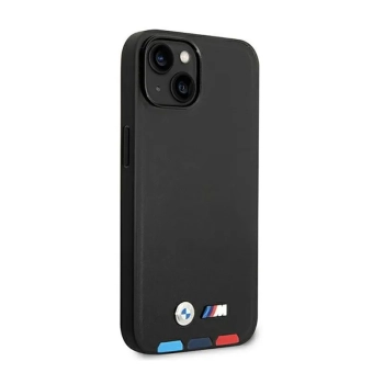 BMW Leather Hot Stamp Tricolor MagSafe - Etui iPhone 14 Plus (Czarny)
