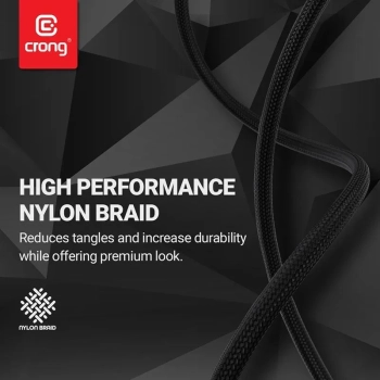 Crong Armor Link - Kabel 60W 3A USB-A do USB-C Fast Charging 150cm (czarny)