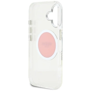 Guess IML Metal Colored Circle Classic Logo MagSafe - Etui do iPhone 16 (różowy)