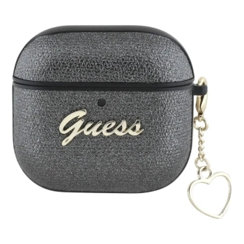 Guess Metallic Script Charm - Etui AirPods 4 (czarny)