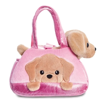 Fancy Pal - Pluszowa maskotka Piesek Labrador PeekaBoo w różowej torbie 20 cm Eco-Friendly