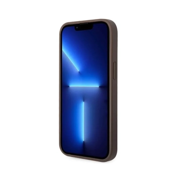 Guess 4G Metal Gold Logo - Etui iPhone 15 Plus (brązowy)
