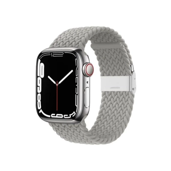 Crong Wave Band - Pleciony pasek do Apple Watch 38/40/41 mm (jasny szary)