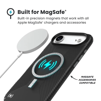 Speck Presidio2 Grip MagSafe - Etui iPhone Air (Black / Slate Grey / White)