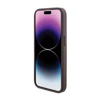 Guess Grip Stand 4G Triangle Strass Logo - Etui iPhone 15 Pro Max (brązowy)