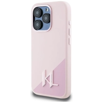 Karl Lagerfeld Silicone Shadow Metal Initial MagSafe - Etui do iPhone 15 Pro Max (różowy)
