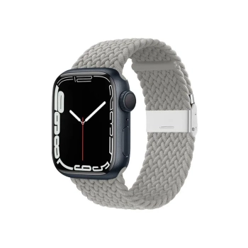 Crong Wave Band - Pleciony pasek do Apple Watch 38/40/41 mm (jasny szary)