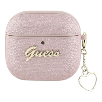 Guess Metallic Script Charm - Etui AirPods 4 (różowy)