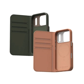 Moshi Overture MagSafe - Skórzane etui 3w1 z klapką iPhone 17 Pro (Misty Coral)