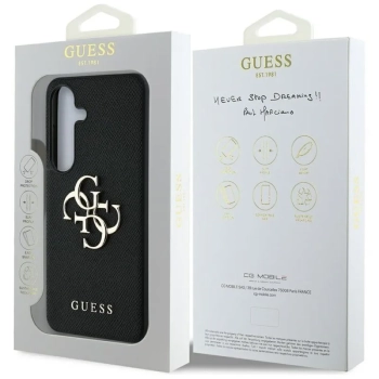 Guess Grained Big 4G Logo Small Classic Logo - Etui do Samsung Galaxy S25+ (czarny)
