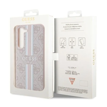 Guess 4G Printed Stripe - Etui Samsung Galaxy S23 (różowy)