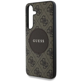 Guess 4G Round Patch Classic Logo MagSafe - Etui do Samsung Galaxy S25+ (brązowy)