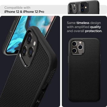 Spigen Liquid Air - Etui do iPhone 12 Pro / iPhone 12 (Czarny)