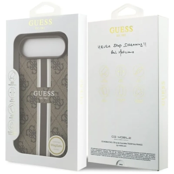 Guess 4G Printed Stripes MagSafe - Etui iPhone Air (brązowy)