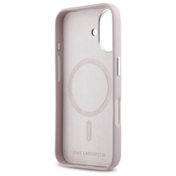 Karl Lagerfeld FW Metal Plate MagSafe - Etui iPhone 16 (różowy)