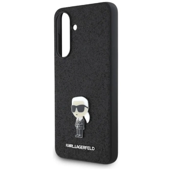 Karl Lagerfeld Fixed Glitter Ikonik Logo Metal Pin - Etui do Samsung Galaxy A36 5G (czarny)