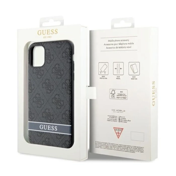Guess 4G Printed Stripe - Etui iPhone 11 / iPhone XR (szary)