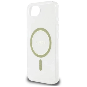 Guess IML Glitter Circle MagSafe - Etui do iPhone 16e (przezroczysty)