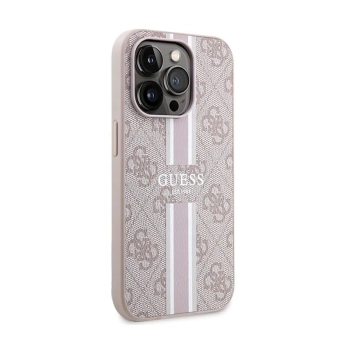 Guess 4G Printed Stripes MagSafe - Etui iPhone 15 Pro (różowy)