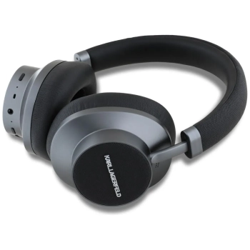 Karl Lagerfeld Saffiano Elongated - Bezprzewodowe słuchawki nauszne Bluetooth ANC + ENC (czarny)