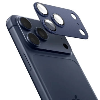 Spigen Optik Pro XL Glas.TR EZ Fit - Szkło ochronne na obiektyw iPhone 17 Pro (Blue)
