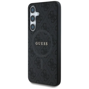 Guess Leather 4G Colored Ring Classic Logo MagSafe - Etui do Samsung Galaxy S25 (czarny)