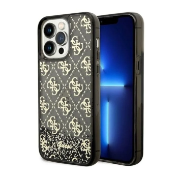 Guess Liquid Glitter Transculent 4G - Etui iPhone 14 Pro Max (Czarny)