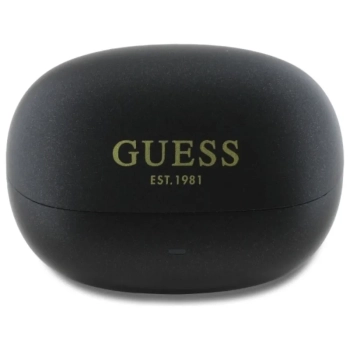 Guess Capsule Printed Logo - Słuchawki Bluetooth TWS ANC & ENC + etui ładujące (czarny)