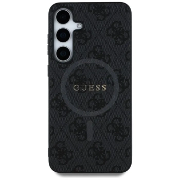 Guess Leather 4G Colored Ring Classic Logo MagSafe - Etui do Samsung Galaxy S25 (czarny)
