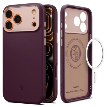 Spigen Nano Pop Mag MagSafe - Etui do iPhone 17 Pro (Burgundy Bean)