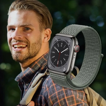 Crong Nylon - Pasek sportowy do Apple Watch 42/44/45/49 mm (Military Green)