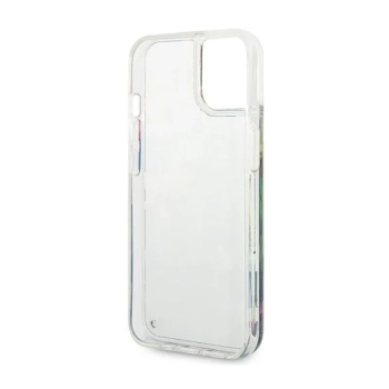 Guess Liquid Glitter Flower - Etui iPhone 14 Plus (niebieski)