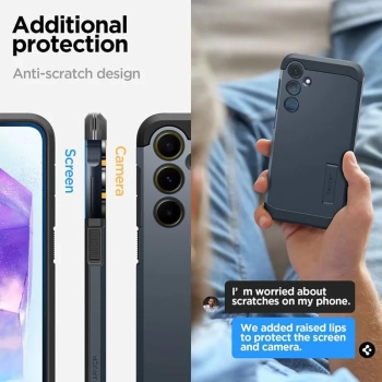 Spigen Tough Armor - Etui do Samsung Galaxy A55 5G (Metal Slate)