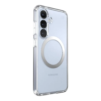 Speck Presidio Perfect-Clear Magnet - Etui Samsung Galaxy S25 / S24 MagSafe (Clear / Chrome Finish / Serene Silver)