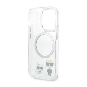 Karl Lagerfeld Karl & Choupette Aluminium MagSafe - Etui iPhone 14 Pro (przezroczysty)
