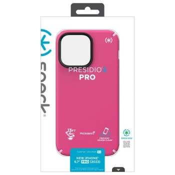 Speck Presidio2 Pro - Antybakteryjne etui iPhone 14 Pro Max (Digitalpink / Blossompink / White)