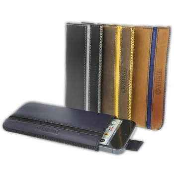 Valenta Pocket Stripe Vintage - Skórzane etui wsuwka (brązowy)