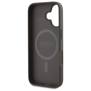 Guess Peony Script MagSafe - Etui iPhone 16 (brązowy)
