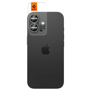 Spigen Optik Pro GLAS.TR EZ Fit Camera Protector 2-Pack - Szkło ochronne na obiektyw do iPhone 16 / 16 Plus / 17 (2 szt) (Green)