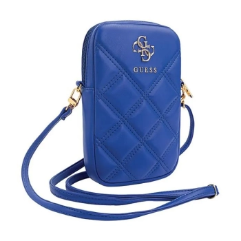 Guess Zip Quilted 4G - Torebka na telefon (niebieski)