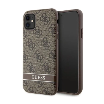 Guess 4G Printed Stripe - Etui iPhone 11 / iPhone XR (brązowy)