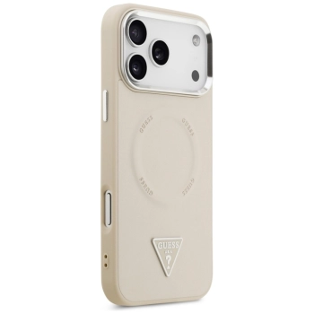 Guess Triangle Logo MagSafe - Etui iPhone 17 Pro Max (beżowy)