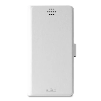 PURO Uniwallet Bi-Color - Uniwersalne etui obrotowe 360° z kieszonkami na karty, rozmiar XXL (biały)